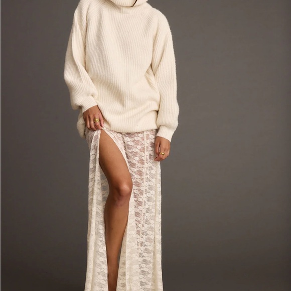 12th tribe odessa Cream Lace Maxi Skirt medium - Picture 3 of 10